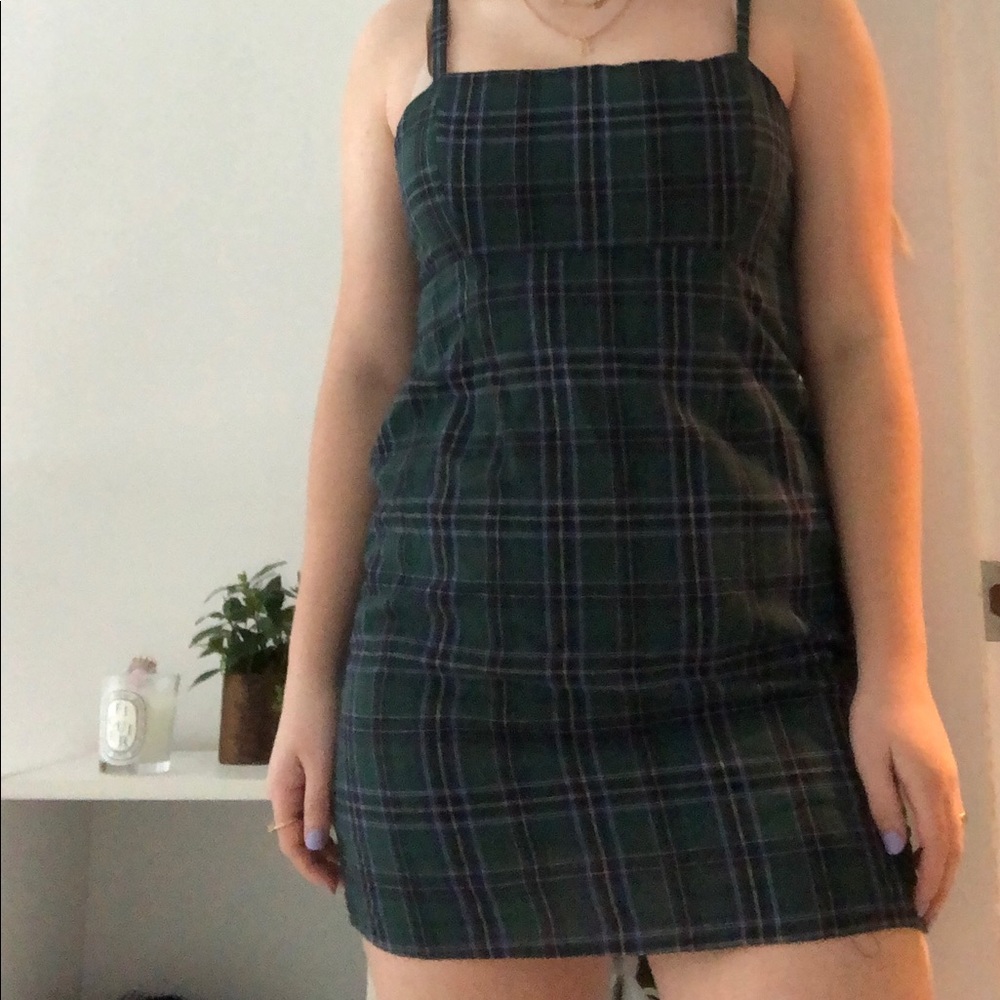 UO babydoll plaid dress